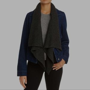 NWT Bagatelle Denim Jacket w/Draped Knit Collar